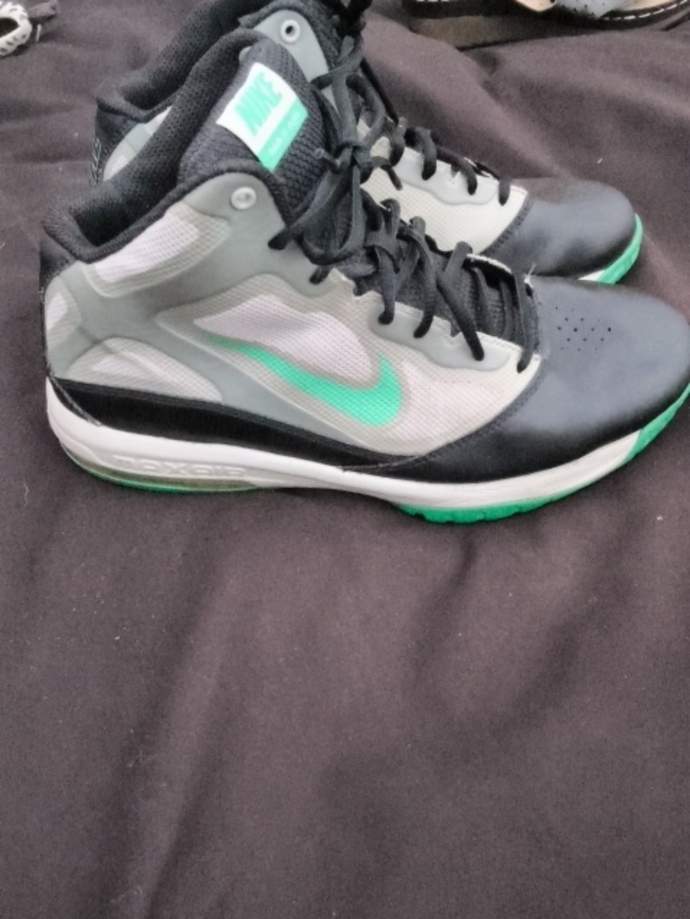 Nike Men’s High-Top Sneakers — Black, Gray & Teal Size 9
